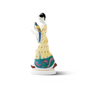 figurine CHINESE WOMAN with parrot
